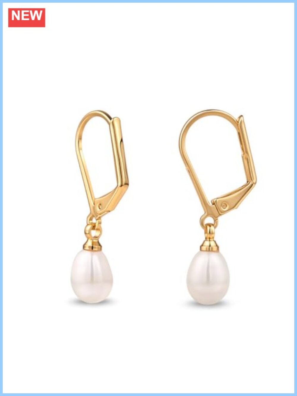 Pearl Drop Dangle Earrings 14K Gold Plated Handmade Stud Jewelry Gift for Women